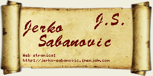 Jerko Šabanović vizit kartica